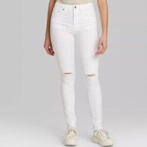 Wild Fable High Rise Distressed Skinny White Jeans 22W